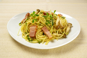 簡単節約＊豆苗ときのこの和風パスタ