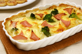 ハムとじゃがいものチーズグラタン