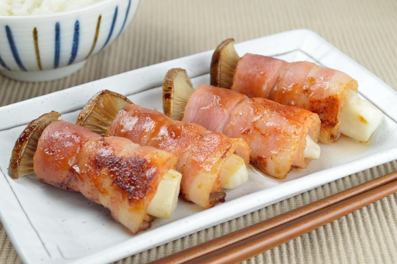 じゅわ～と旨い！エリンギのベーコン巻き